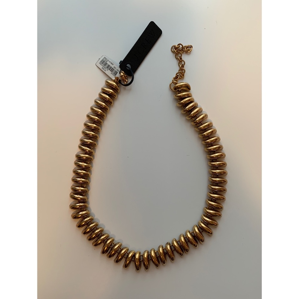 J.Crew curved link bar necklace goldtone